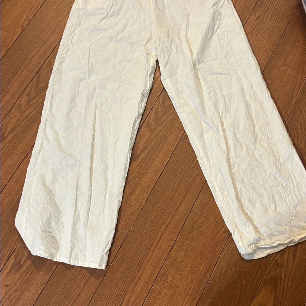 Zara women’s white linen pants